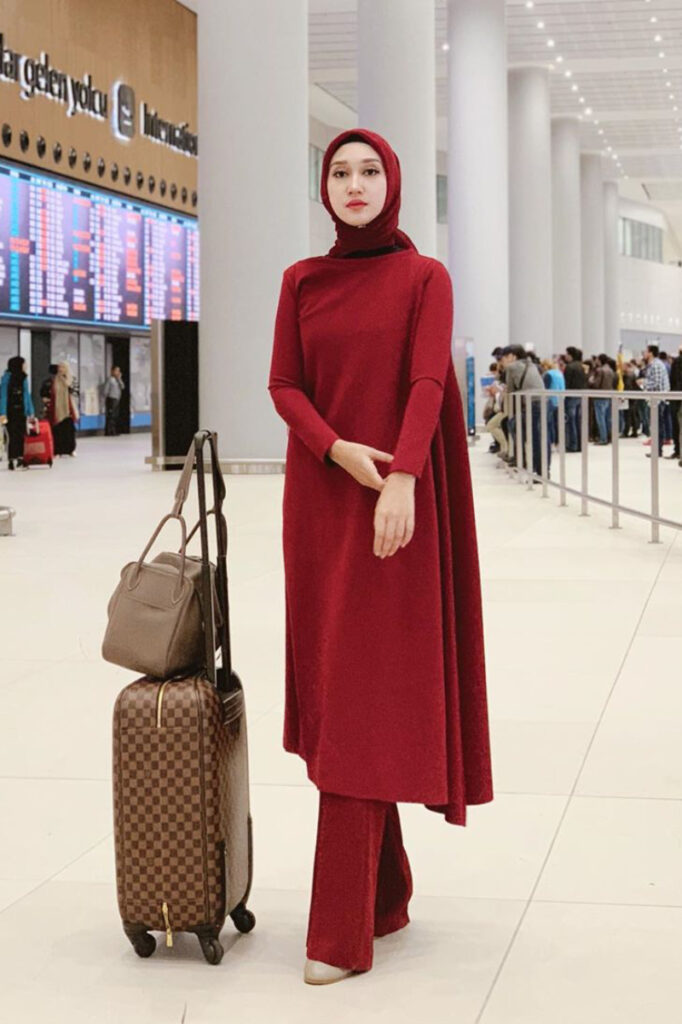 Gamis LEbar MErah Cantik Burgundi