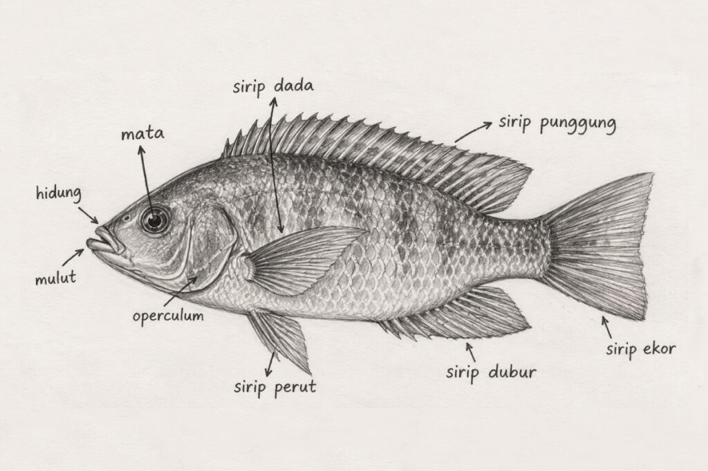 Ilustrasi Ikan Nila Praktikum