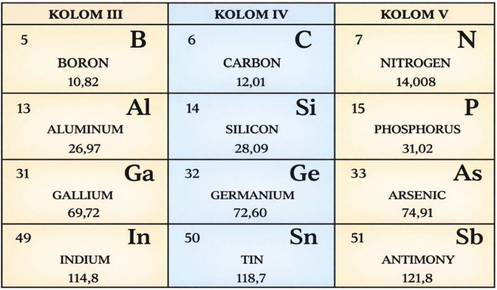 Tabel periodik unsur golongan III-V