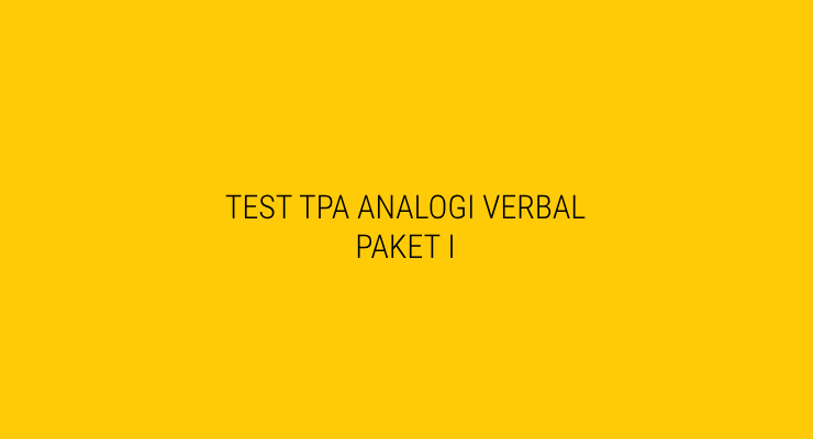 Test Analogi Verbal