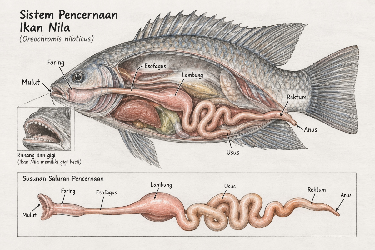 Laporan Praktikum Pengamatan Sistem Pernafasan dan Sistem Pencernaan Ikan Nila Hitam – Oreochromis niloticus